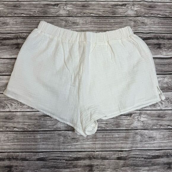Forever 21 Women Lightweight Booty Shorts White M Med Medium Texture Lightweight - Picture 12 of 12